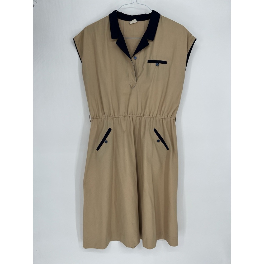 All Together Fashion Vintage Midi Romper Dress Tan Size 15/16